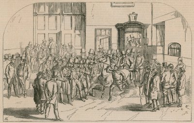 Repositorio de caballos de Aldridge, lado oeste de St Martins Lane, cerca de Long Acre de English School