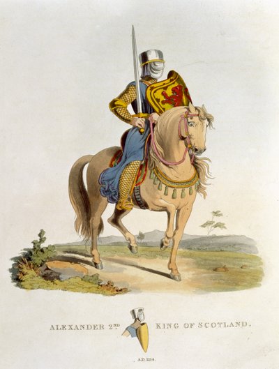 Alejandro II, Rey de Escocia, 1214, de Armadura Antigua por Samuel Rush Meyrick, 1824 de English School