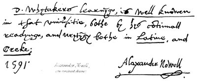 Alexander Nowell (un eminente divino) de English School