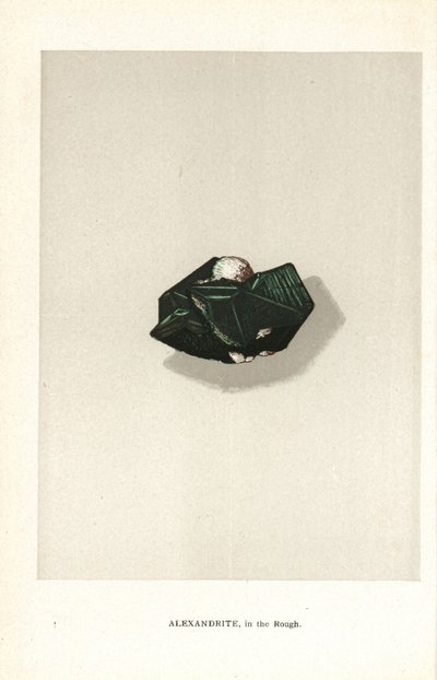 Alejandrita en bruto, de "Precious Stones and Gems" de Edwin Streeter, Londres, George Bell & Sons de English School