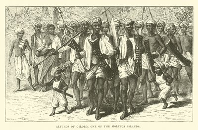 Alfuros de Gilolo, una de las Islas Molucas de English School