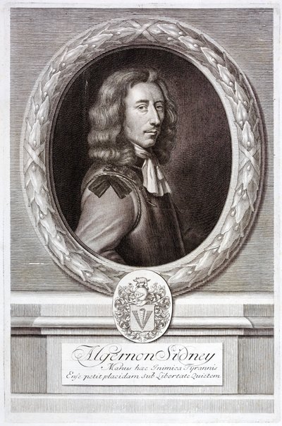 Algernon Sidney, teórico político republicano inglés y soldado (grabado) de English School