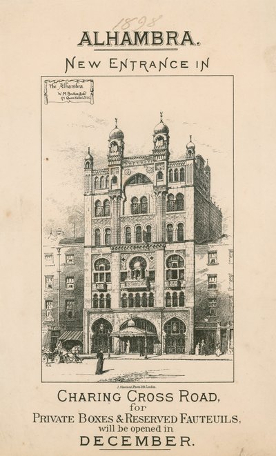 Teatro Alhambra, Londres, nueva entrada en Charing Cross Road de English School