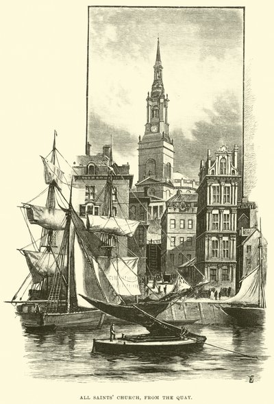 Iglesia de Todos los Santos, desde el muelle de English School