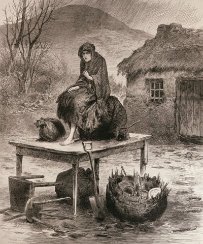 Todo lo que queda: Escena en un desalojo en Mayo, de un boceto de Claude Byrne, de 