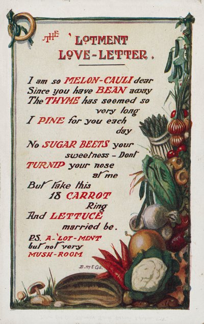 Carta de amor al huerto (litografía en color) de English School