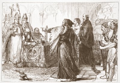 Altercado entre Juan de Gante y el obispo de Londres, ilustración de La Historia del Protestantismo por James Aitken Wylie (1808-1890), pub. 1878 de English School