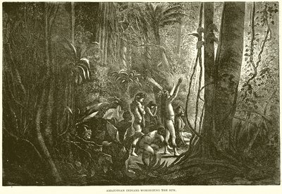 Indios amazónicos adorando al sol de English School