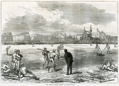 Americanos jugando béisbol en los Terrenos del Príncipe de English School
