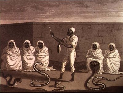 Un Malabarista Africano, un Encantador de Serpientes de Marruecos, pub. por Henry Colburn de English School