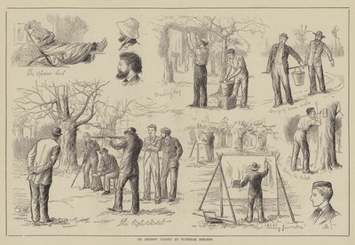 Colonia de artistas en Burnham Beeches (grabado) de English School