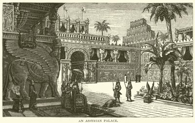 Un palacio asirio (grabado) de English School