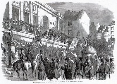 Escena de elección en Kilkenny, ilustración de 