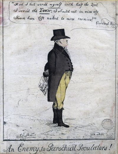 ¡Un enemigo de los peculadores parroquiales!, 1807 (aguafuerte coloreado a mano) de English School
