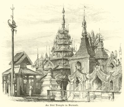 Un templo de ídolos en Birmania de English School