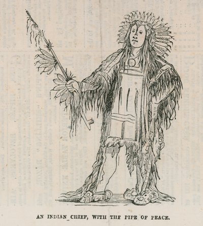 Un jefe indio con la pipa de la paz de English School