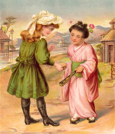 Una introducción entre una niña inglesa y una asiática de English School