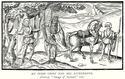 Un jefe irlandés y sus ayudantes (grabado) de English School