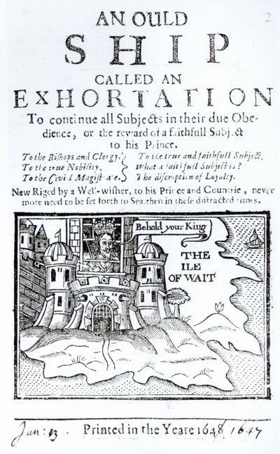Carlos I encarcelado en el Castillo de Carisbrooke en la Isla de Wight, c.1647 de English School