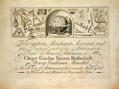 Una tarjeta comercial temprana de Londres, c.1720 de English School