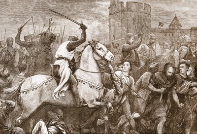 Una de las primeras cruzadas papales contra los valdenses, ilustración de 