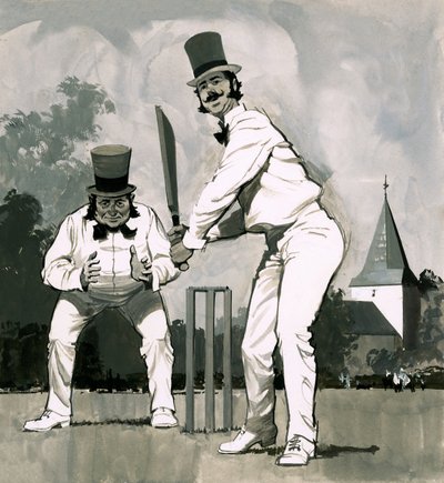 Un jugador de críquet victoriano temprano de English School