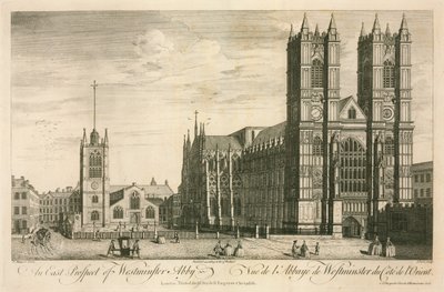 Una perspectiva este de la Abadía de Westminster, Londres de English School