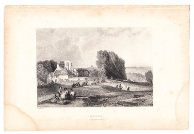 Un grabado de Londres desde Highgate, circa 1800 de English School