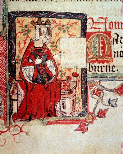 Iluminación que representa a Matilde la Emperatriz (hacia 1102-1167), también conocida como Maud y Matilde de Inglaterra, esposa de Enrique V del Sacro Imperio y extraída del libro "Histoire d