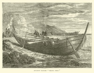 Antiguo barco vikingo danés de English School