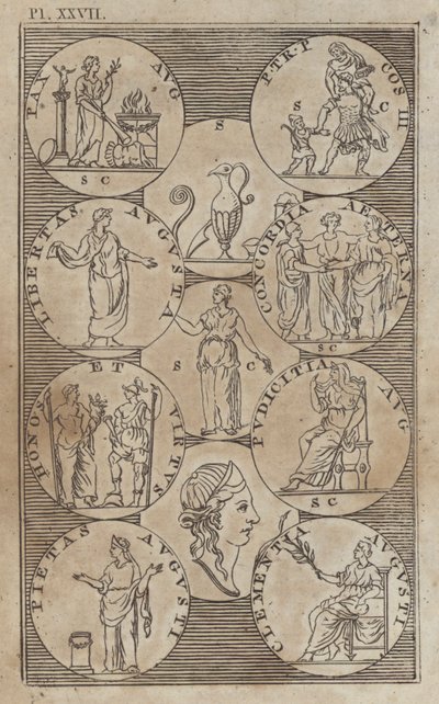 Mitología griega y romana antigua (grabado) de English School