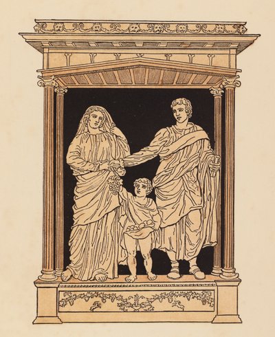 Antigua Roma: El matrimonio de Claudia y Pudens (litografía en color) de English School