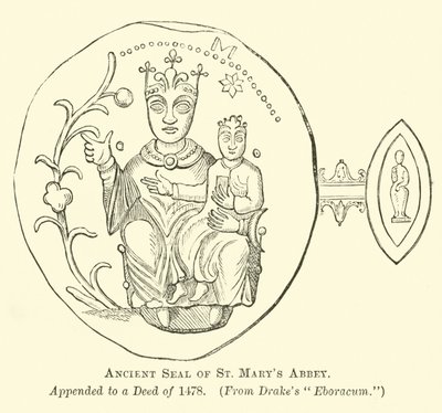 Sello antiguo de la Abadía de Santa María de English School