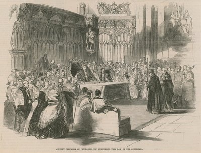 Antigua ceremonia de juramento en el Guildhall de English School