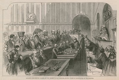 Antigua costumbre cívica de tenencia, en el espejo de San Miguel, en la Corte de la Hacienda, en Westminster de English School