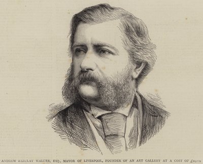 Andrew Barclay Walker, Esquire, Alcalde de Liverpool, Fundador de una Galería de Arte a un Costo de £20000 (grabado) de English School