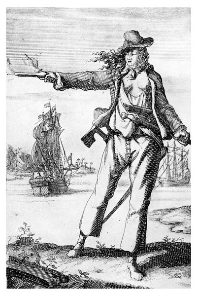 Anne Bonney, de "Gosse History of Piracy" (Historia de la piratería de Gosse) de English School