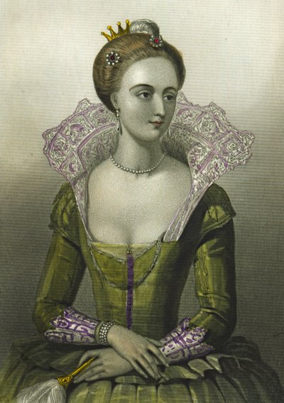 Ana de Dinamarca, Reina Consorte de Jacobo I de Gran Bretaña, 1856 de English School