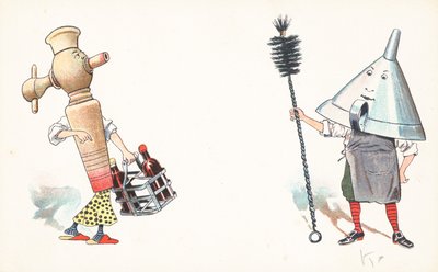 Utensilios de cocina antropomórficos de English School