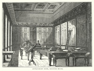 Sala de Anticuarios, Register House (grabado) de English School