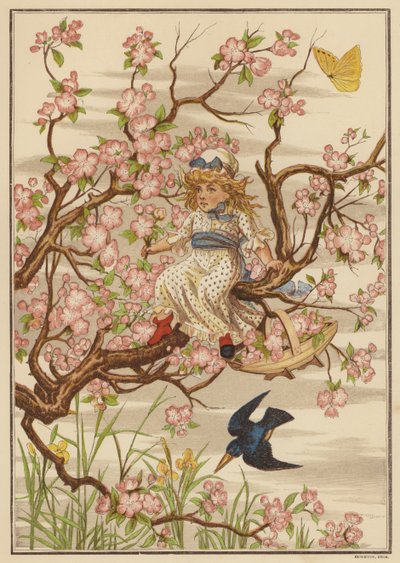 Flor de manzana (litografia de color) de English School
