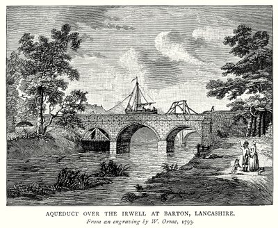 Acueducto sobre el Irwell en Barton, Lancashire (grabado) de English School