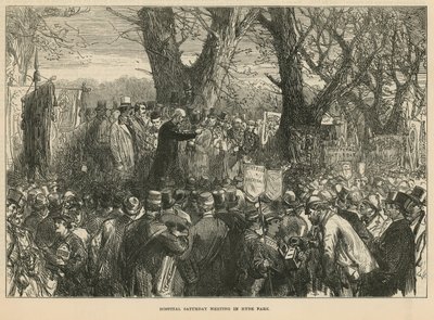 El arzobispo Manning dirigiéndose a la reunión en Hyde Park de English School