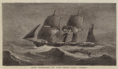 Exploración Ártica, el Yate "Pandora" del Sr. Allen Young (grabado) de English School