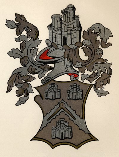 Armas otorgadas a la Compañía de Masones de Londres, 12º de Eduardo IV, 1472-73, de La Historia de la Masonería, volumen II, publicado por Thomas C. Jack, Londres, 1883 de English School