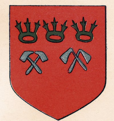 Armas de los Masones de Colonia, de La Historia de la Masonería, volumen II, publicado por Thomas C. Jack, Londres, 1883 de English School
