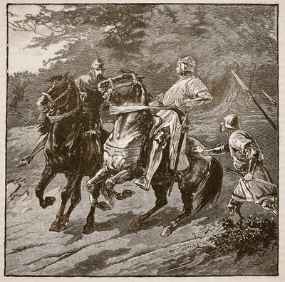 Arresto del Rey Ricardo, ilustración de Cassells Illustrated History of England de English School