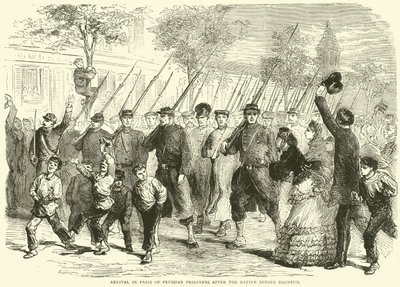 Llegada a París de prisioneros prusianos después de la batalla antes de Bagneux, octubre de 1870 de English School