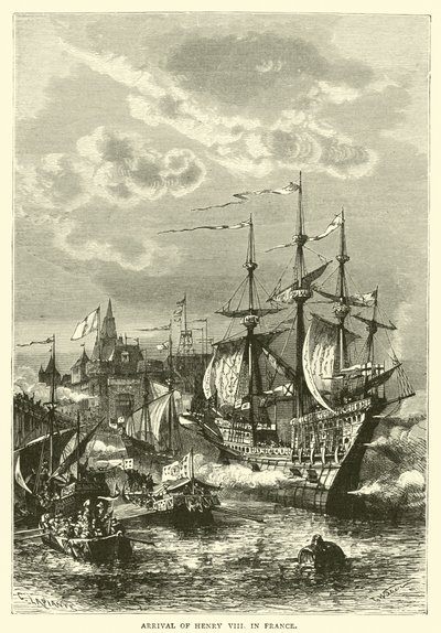 Llegada de Enrique VIII a Francia de English School