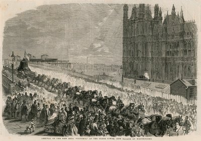Llegada de la nueva campana Victoria a la Torre del Reloj, nuevo Palacio de Westminster de English School